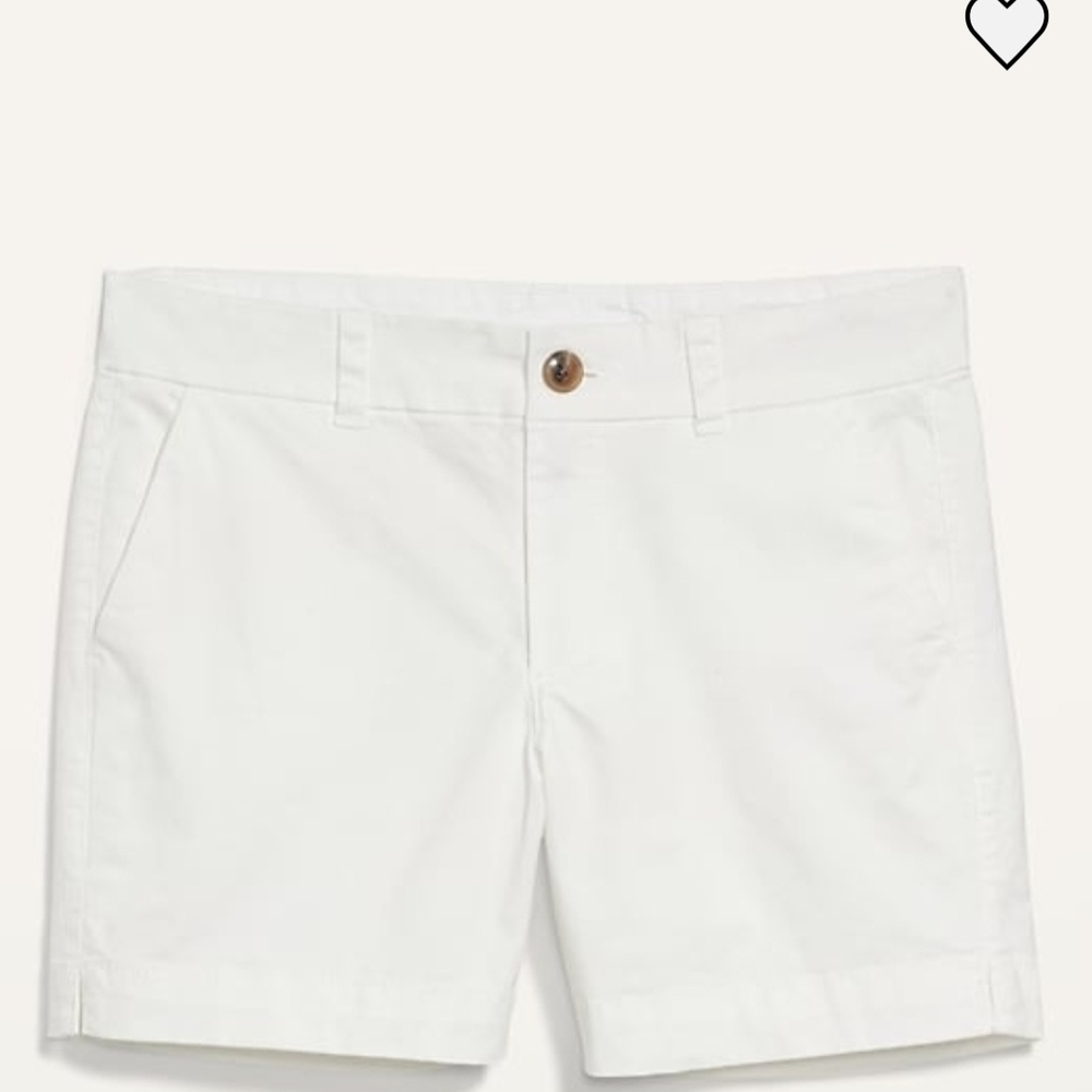 Mid-rise Twill Women's White Shorts 5-inch